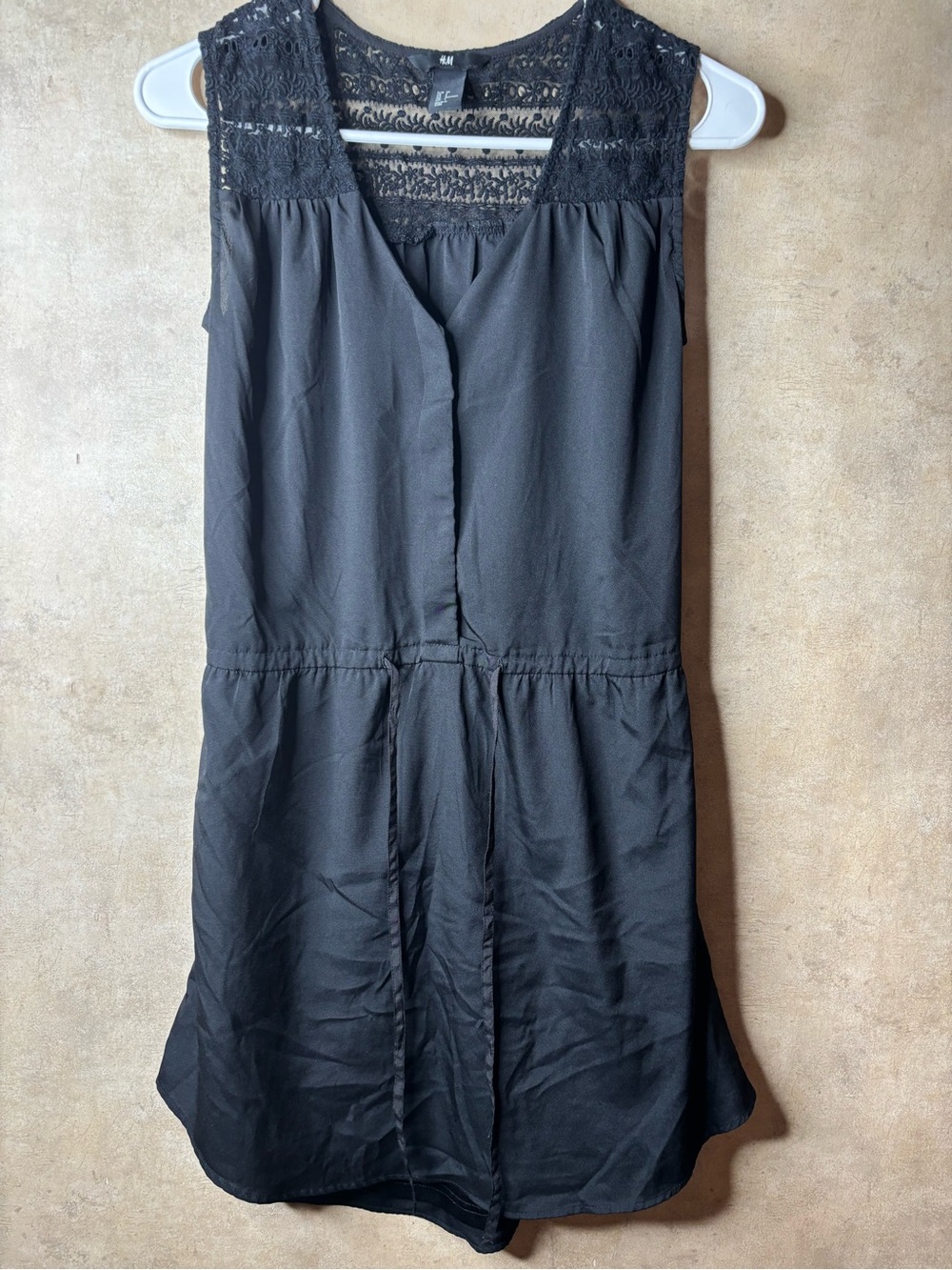 H&M Black Lace-Yoke Mini dress